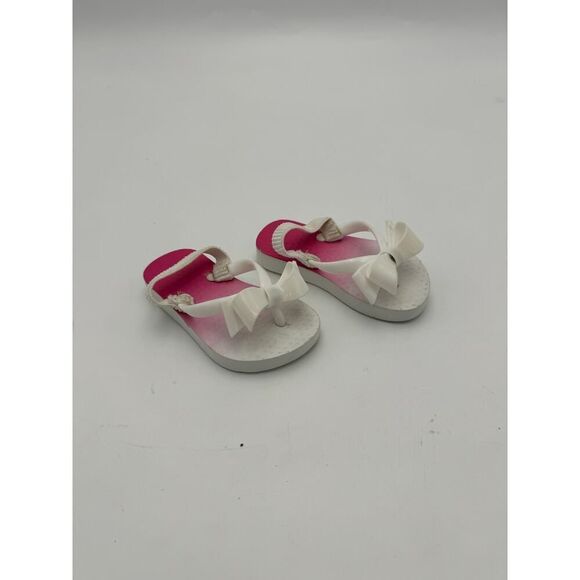 Nicole Miller Girl Size 4 Rubber Sole Easy Slip On Style Flip Flops Multicolor - Picture 1 of 5